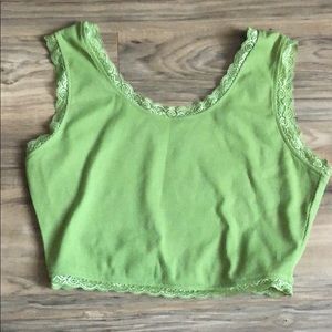 Green crop top